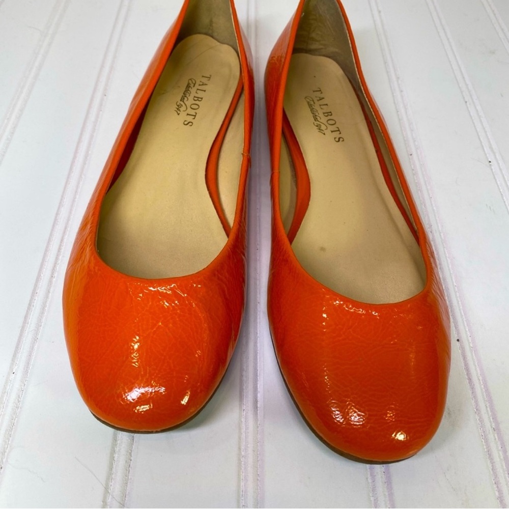 Talbots orange patent leather ballet flats